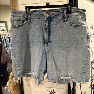 Denim Blue Women's Distressed Shorts ava & viv size 22
